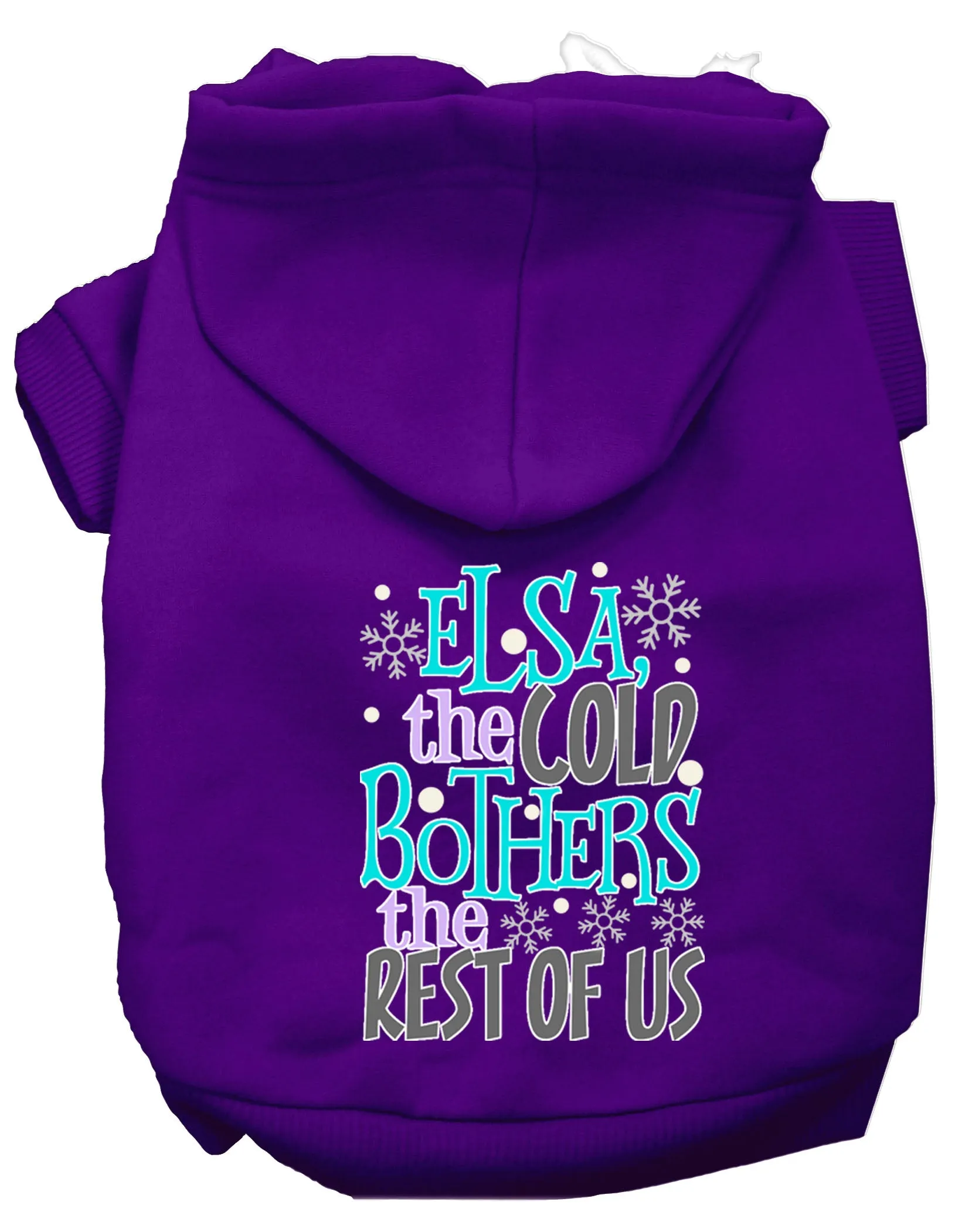 Elsa, The Cold Screen Print Dog Hoodie Purple Xxl