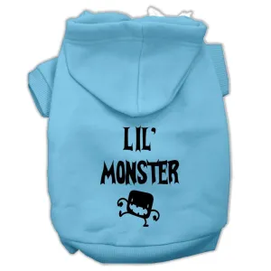 Lil Monster Screen Print Pet Hoodies Baby Blue Size XXXL (20)