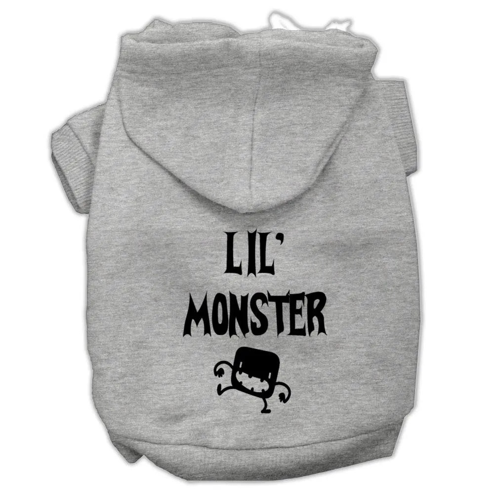 Lil Monster Screen Print Pet Hoodies Grey Size Xl (16)
