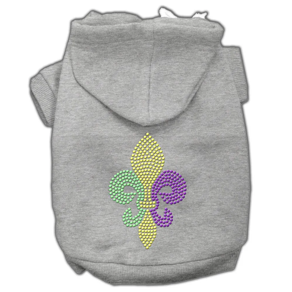 Mardi Gras Fleur De Lis Rhinestone Hoodies Grey Xl (16)