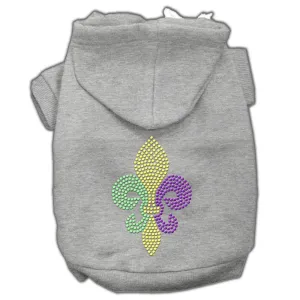 Mardi Gras Fleur De Lis Rhinestone Hoodies Grey Xl (16)